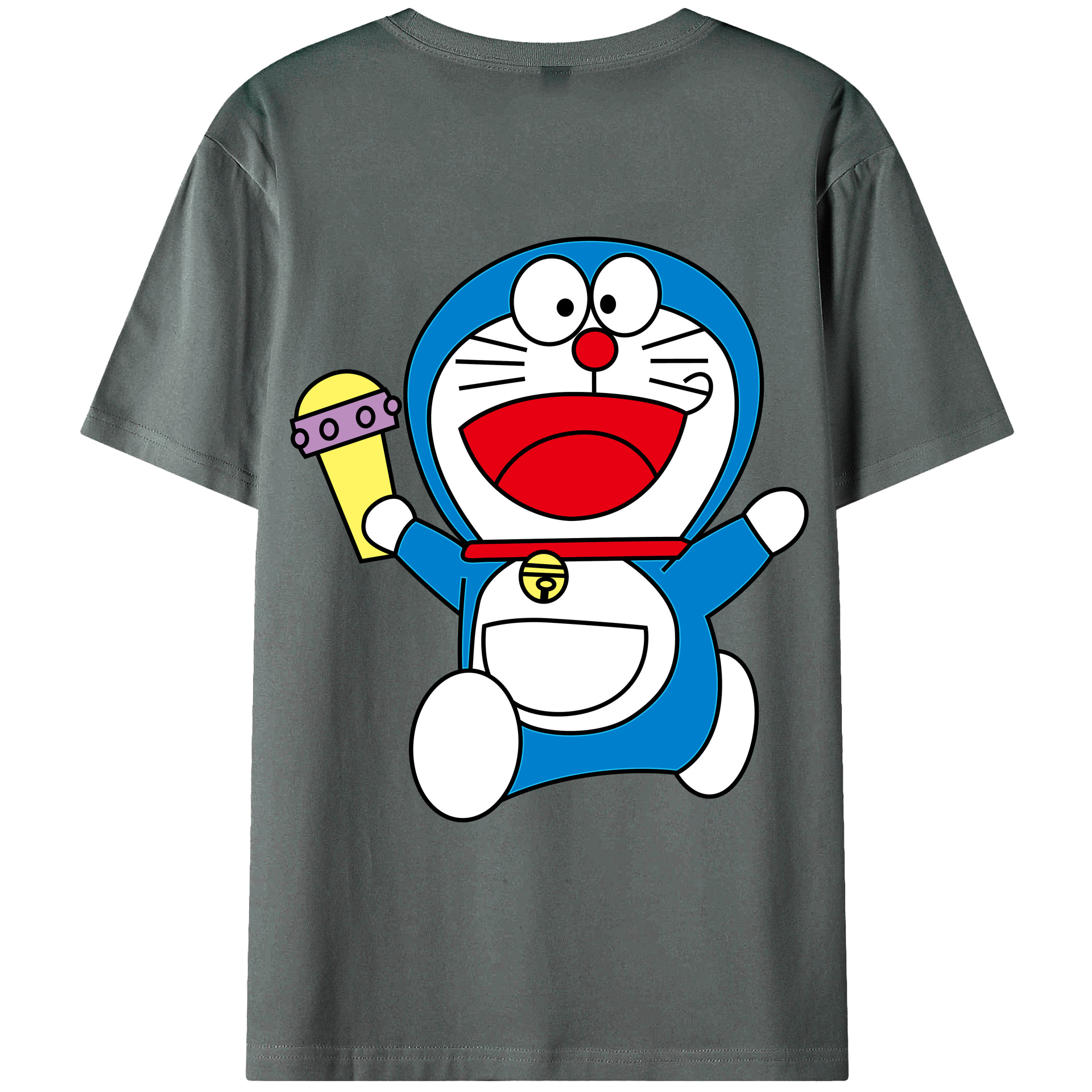 （画像用） ドラえもん Doraemon 綿100％ メンズ半袖Tシャツ（バックプリント） 通気性